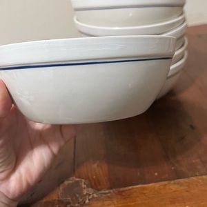 6 Gibson Casualware White Rim Blue